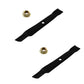 Qty 2: Lawn Mower Blades With Lock Nuts Fits John Deere Replaces AM137327