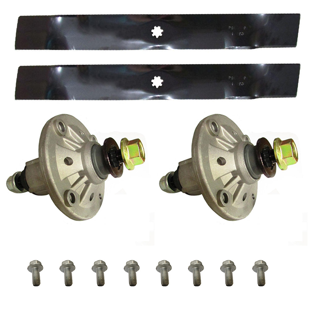 Blades-Spindles-Bolts Kit Fits John Deere D100 D105 D110 D120 D130 42" Cut Mower