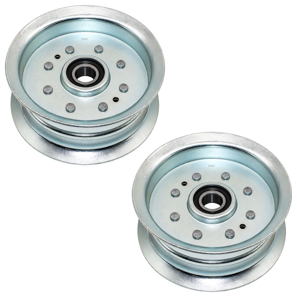 Qty 2: Steel Flat Idler Pulley with Flanges
 Fits Huskee Replaces GY20629_x2