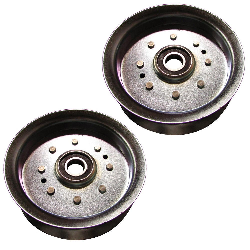 Qty 2: Steel Flat Idler Pulley with Flanges
 Fits Huskee Replaces GY20629_x2