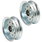 Qty 2: Steel Flat Idler Pulley with Flanges
 Fits Cub Cadet Replaces 756-05034