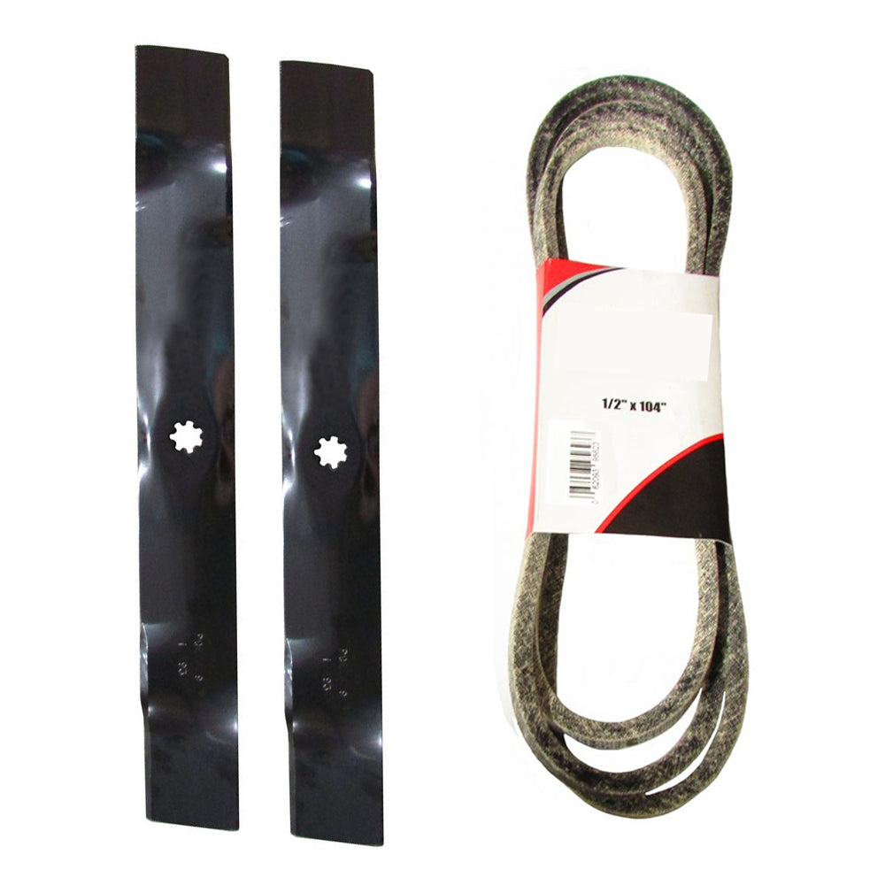 Lawn Mower Blade & Belt Set to Fits John Deere 42"LA100 LA105 LA110 LA115