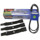 Deck Blade And Belt Fits John Deere LA145 LA155 LA165 X140 X165 Z2555 Z355E