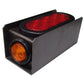 (1) 2" Amber Round & 6" Red Oval Tail Light Steel Box Set