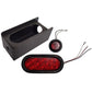 2" Red Round & 6" Red Oval Tail Light Steel Box Set