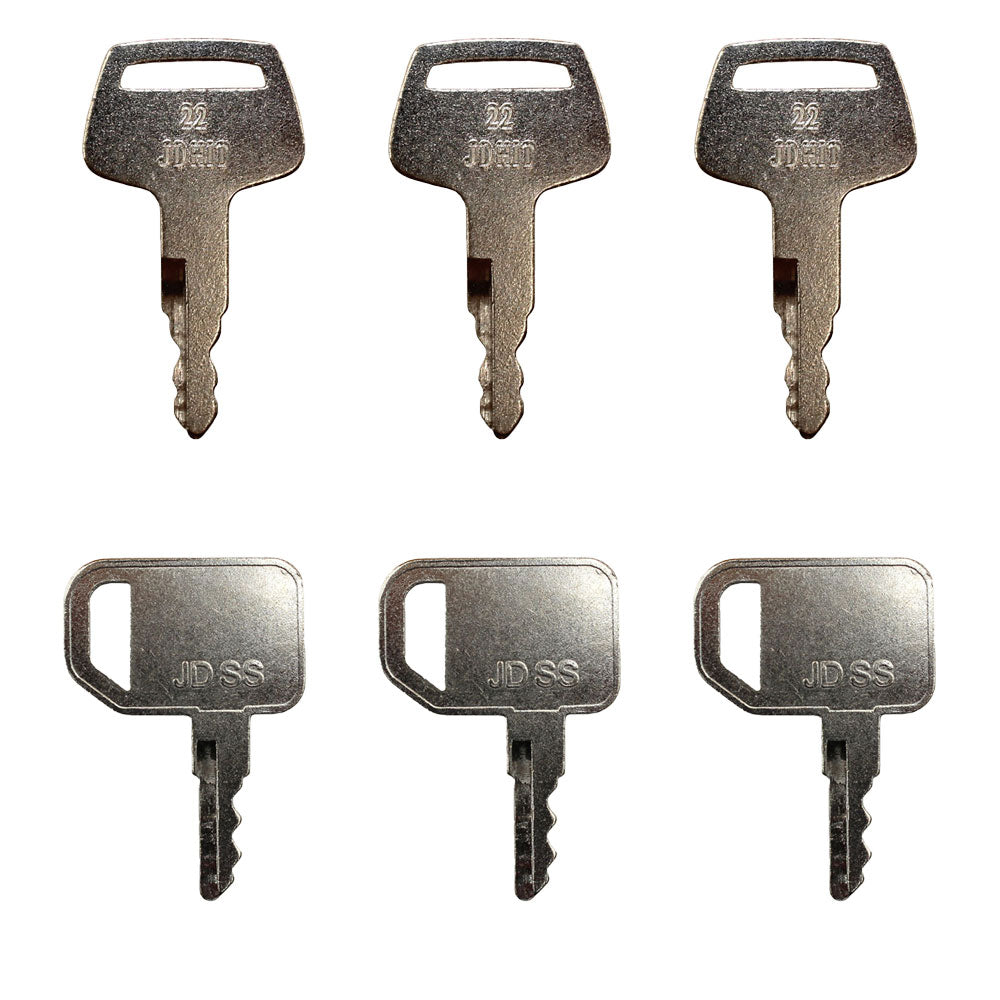 Qty 3: 2 pc Heavy Equipment Key Set Fits John Deere Replaces 4286465