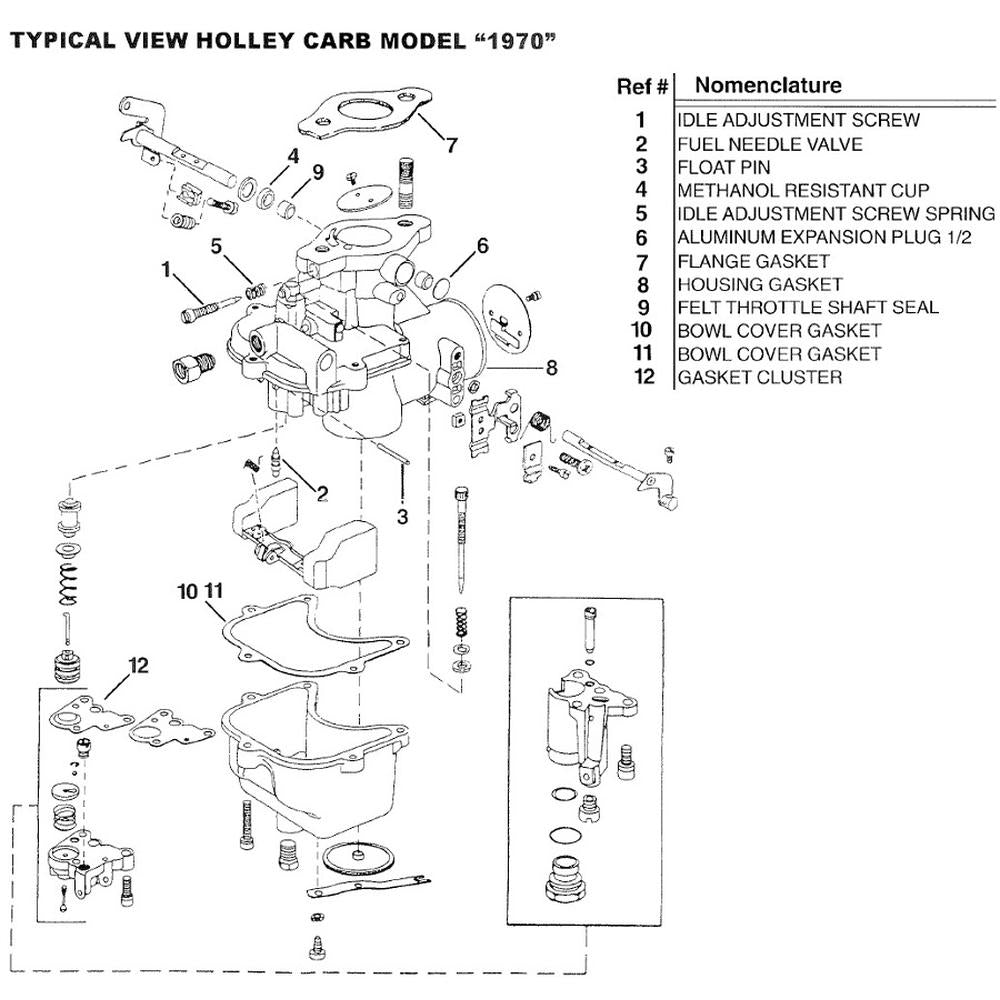 HCK01 CARBURETOR KIT Fits Ford Tractor 2000 3000 4000 (for Holley# R3657, R3656)
