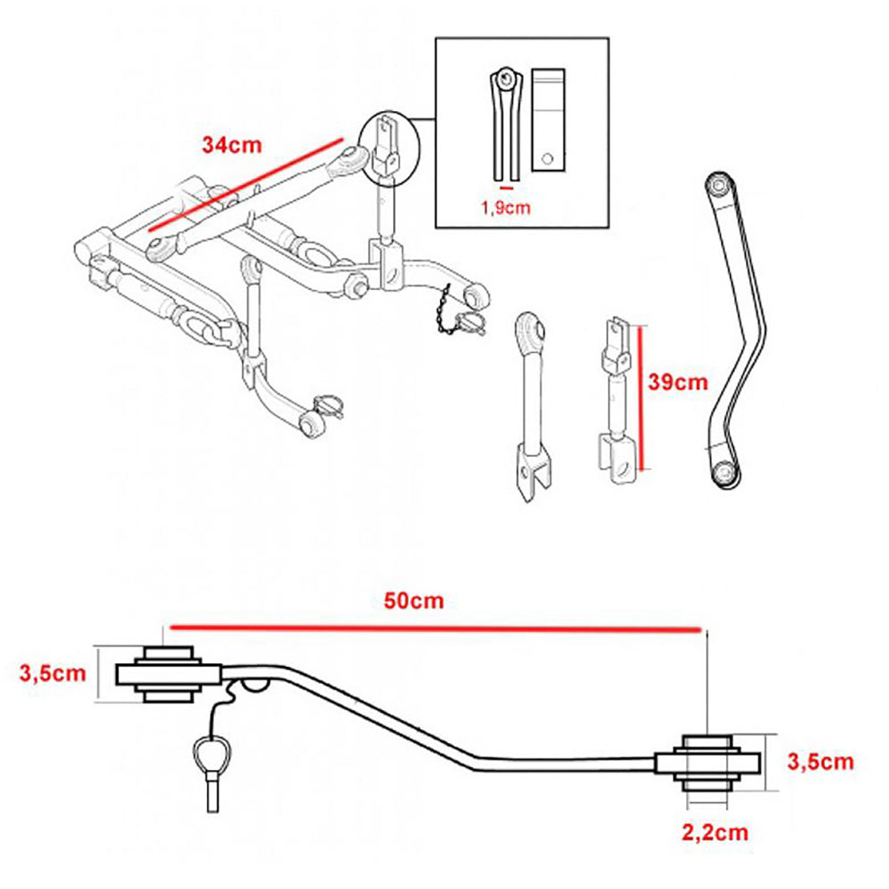 3 Point Arms Hitch Linkage Kit 70641 Fits Kubota B B5100 B6000 B6100 B7100