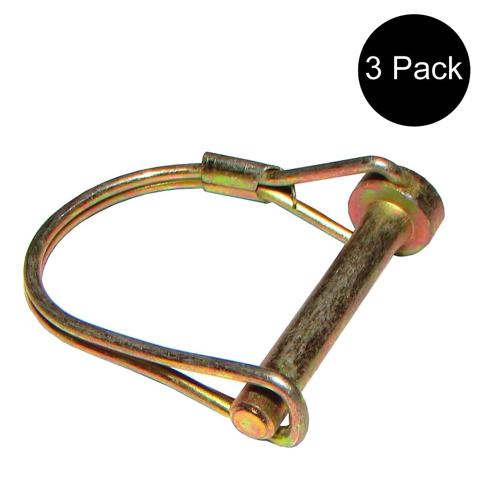 (3) PTO Lock Pin 1/4" Diameter 1-3/4" Usable Length Round PTO Shaft Locking Pins