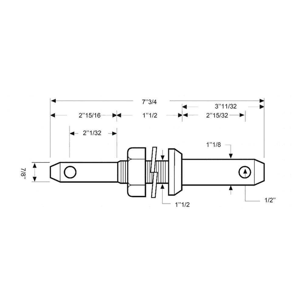 S.206 Lower Link Implement Pin - Dual (Fits CAT. 1/2)