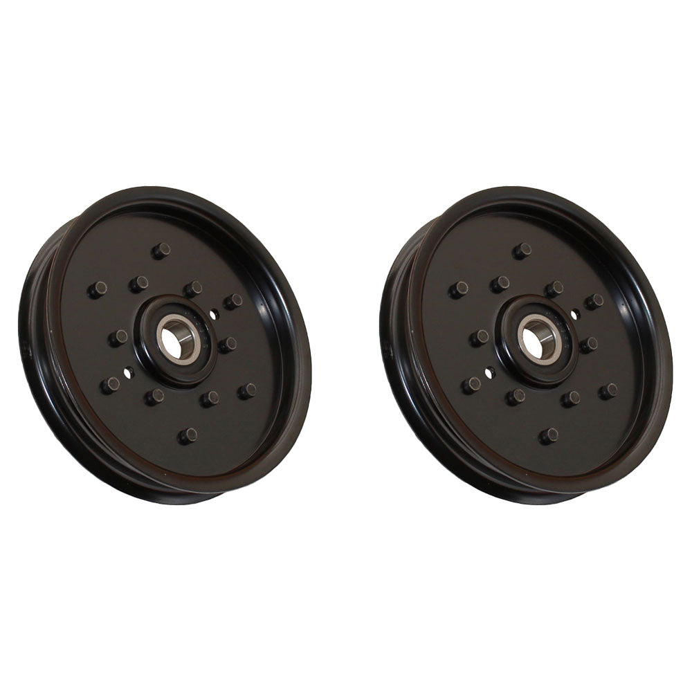 Qty 2: Flat Idler Pulley
 Fits John Deere Replaces AM106627