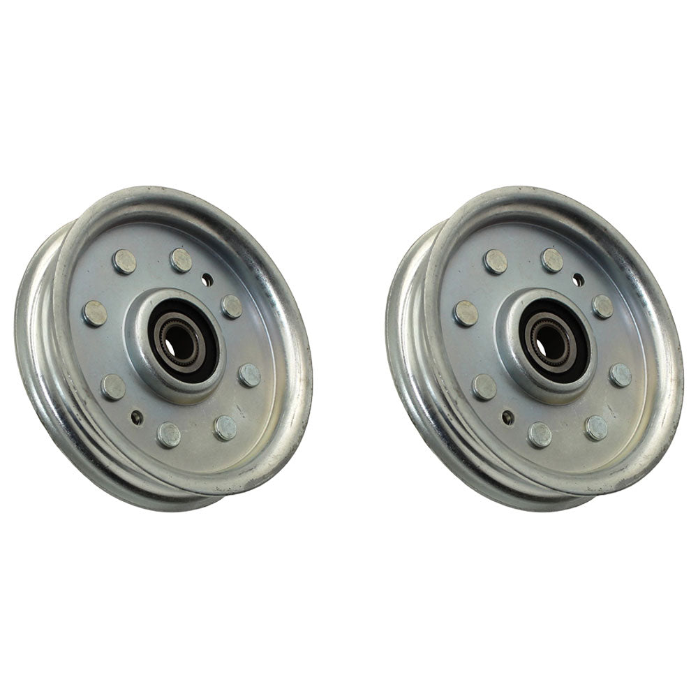 Qty 2: Flat Idler Pulley Fits John Deere Replaces AM107468