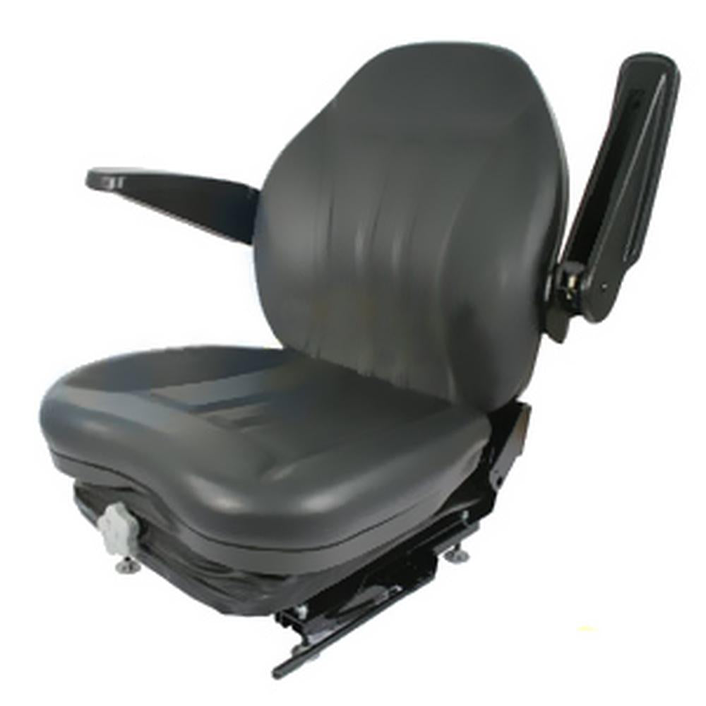 High Back Industrial Seat w/ Suspension Slide Track & Armrests.
