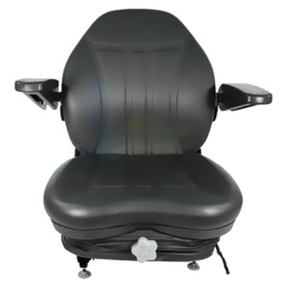 HIS360 Industrial High Back Seat w/ Suspension, Slide Tracks & Arm Rests