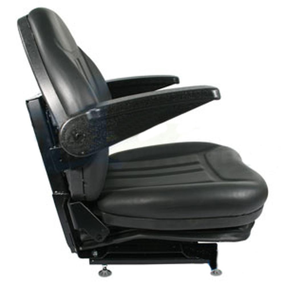 High Back Industrial Seat w/ Suspension Slide Track & Armrests.