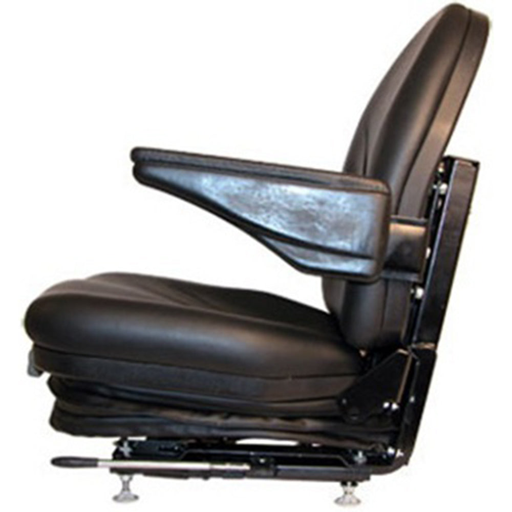 High Back Industrial Seat w/ Suspension Slide Track & Armrests.