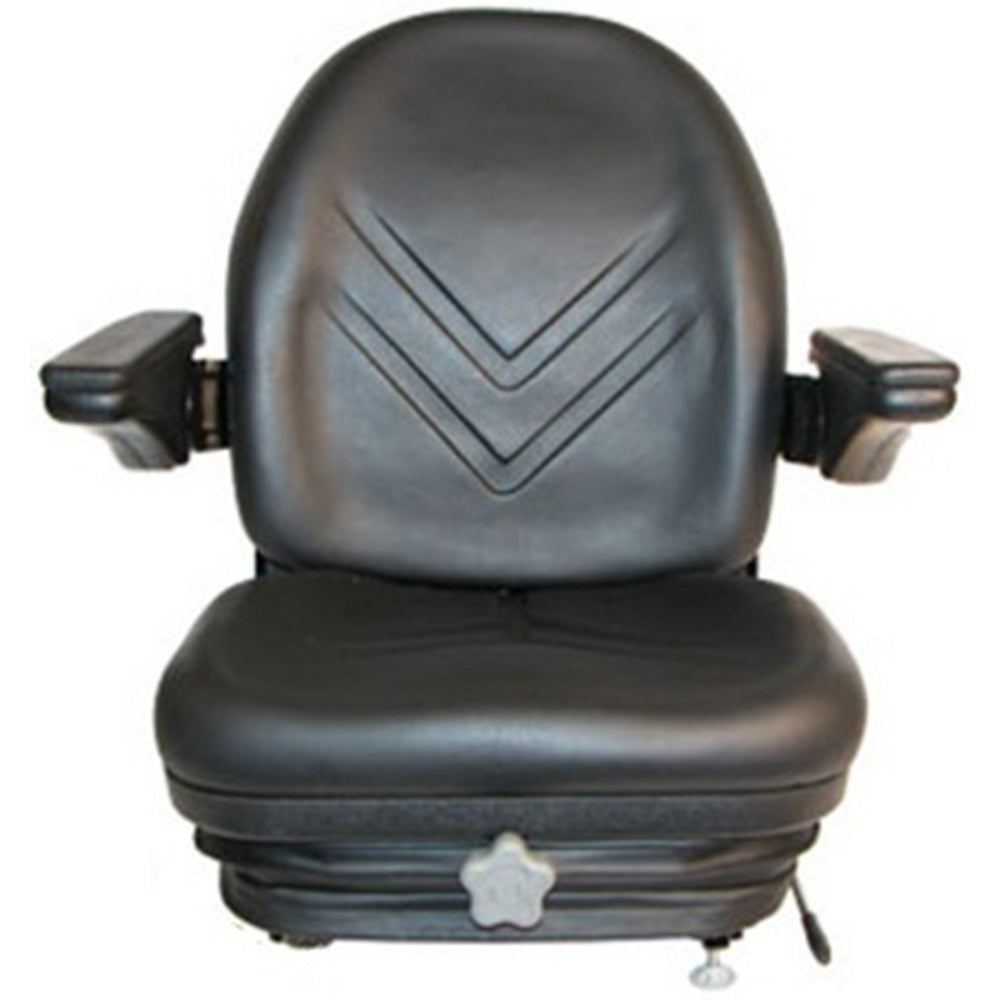 High Back Industrial Seat w/ Suspension Slide Track & Armrests.