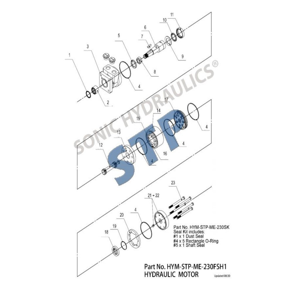 HYM-STP-ME-230-SK Seal Kit for HYM-STP-ME-230FSH1 MOTOR