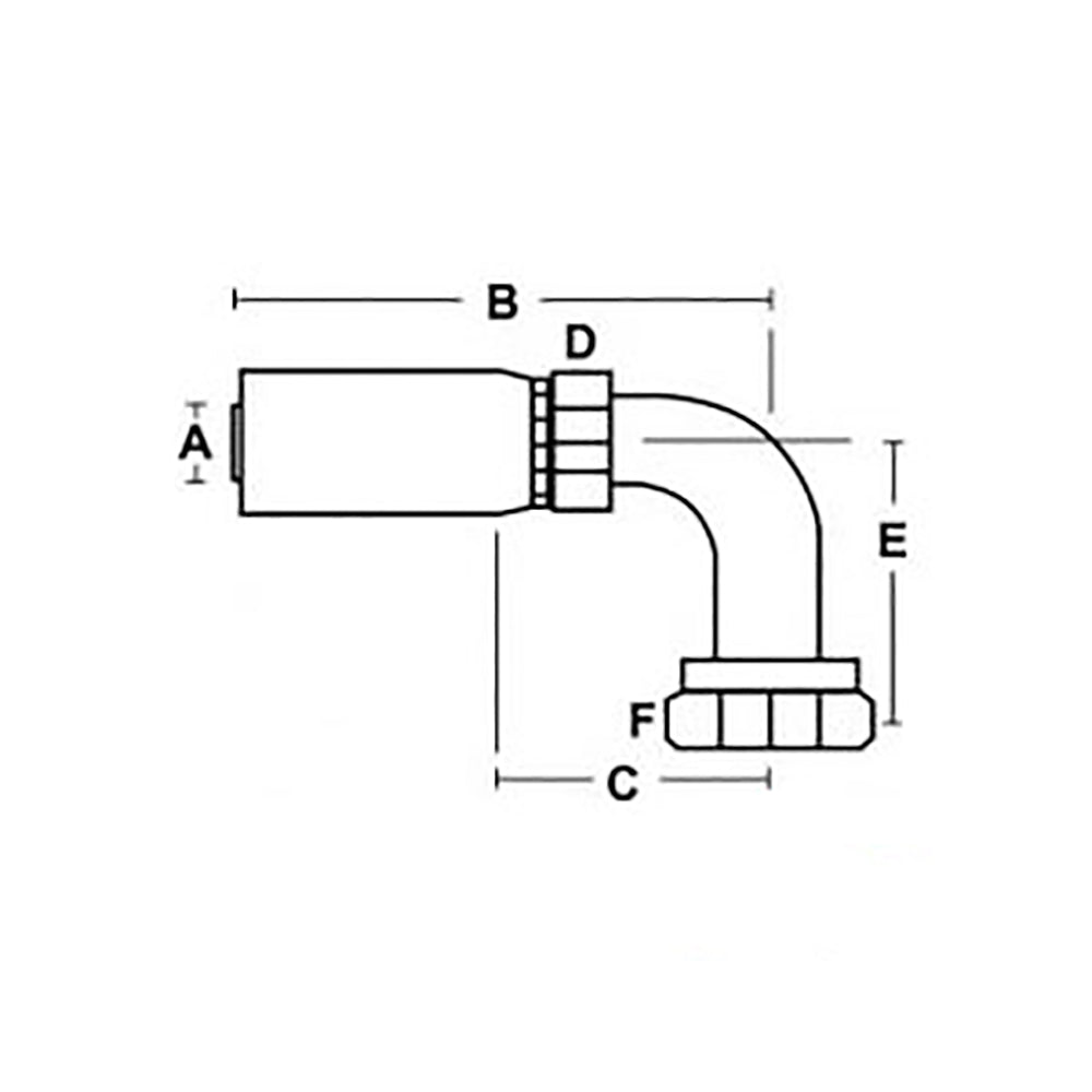 Hydraulic Hose Crimp On Fitting 3/4"X16 for JIC 06U-668 HY0608FJ90T