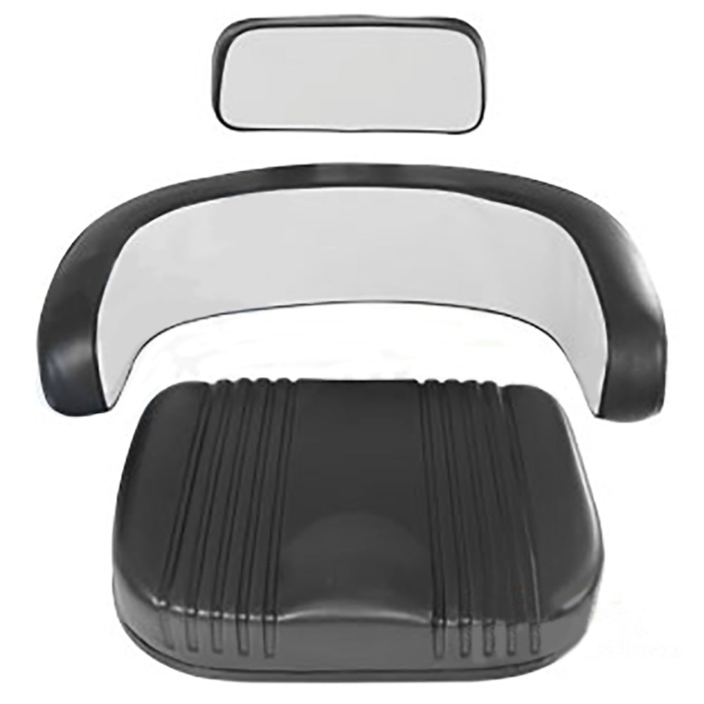 Seat Cushion Set - 3-Piece Set Vinyl Black/White