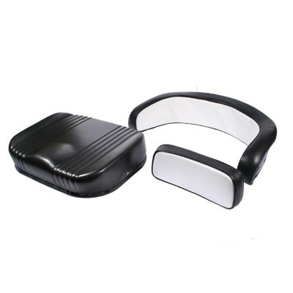 Seat Cushion Set - 3-Piece Set Vinyl Black/White