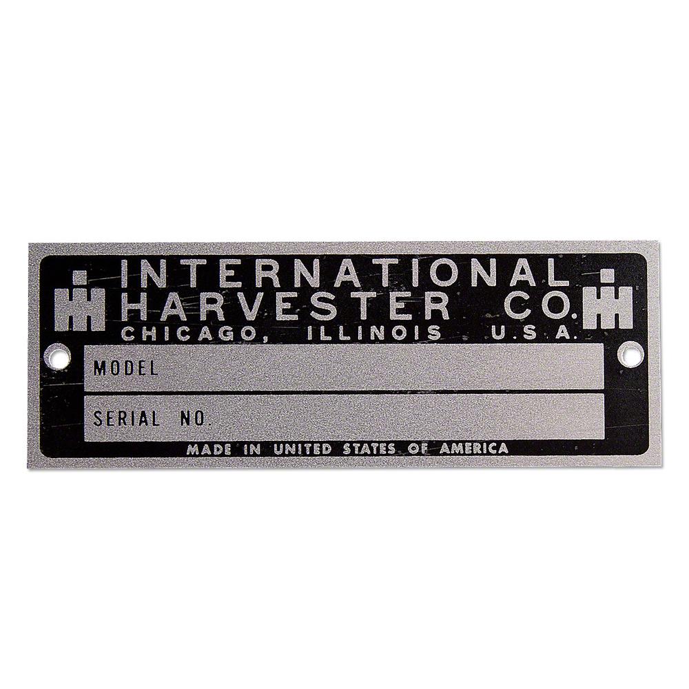 IHS1595 Blank Serial Number Tag with Rivets - Fits International