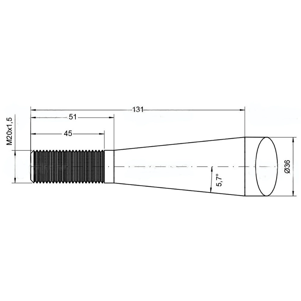 32" Square Hay Bale Spear 3000lbs Capacity 1 3/4" Wide w Nut Conus 1