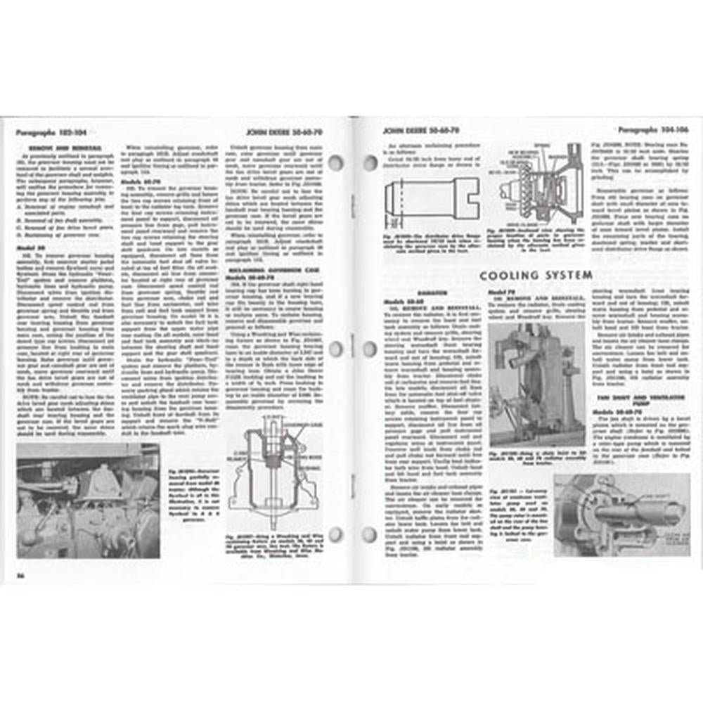 Fits JD10 Shop Manual I&T JD-10 Fits John Deere Tractors 50 60 70