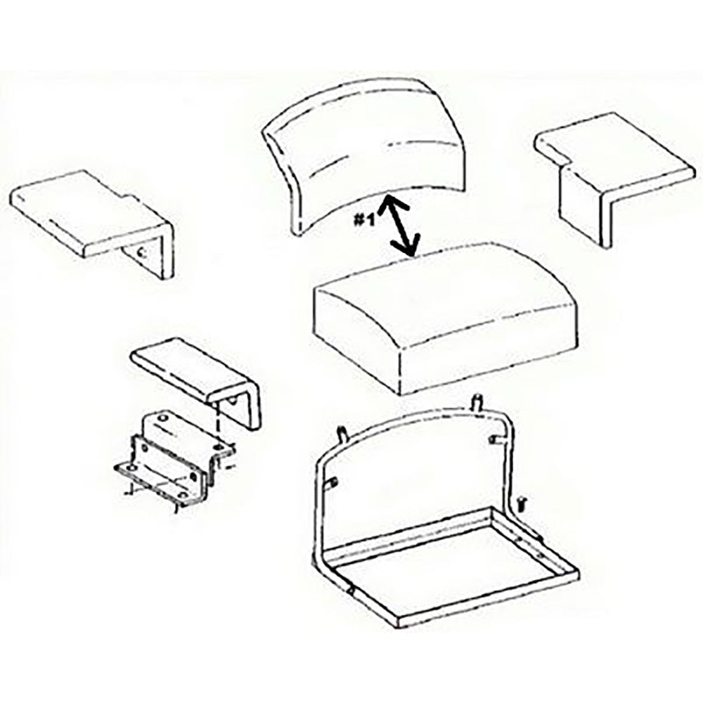 Seat Cushion Set w/Back Rest & Bottom Fits John Deere Crawler Dozer 350C 450C