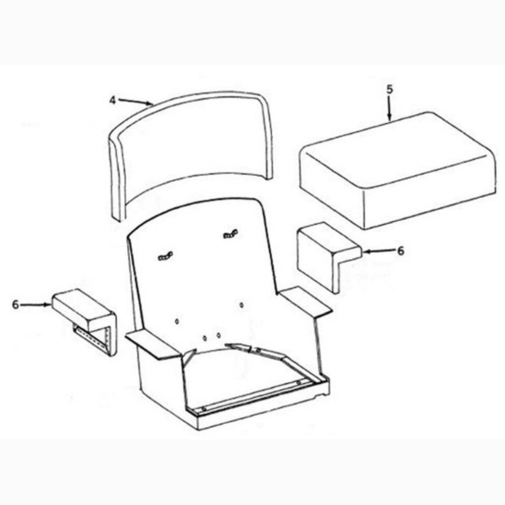 4 Piece Seat Cushion Set Fits John Deere Replaces AT10138