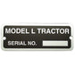 JDS717 Serial Number Tag w/ Rivets - Fits John Deere
