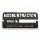 JDS723 Serial Number Tag with rivets Fits John Deere