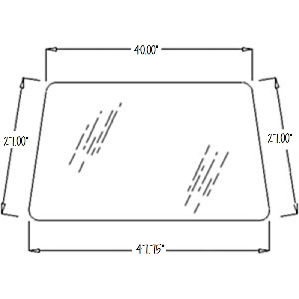 Fits Case IH Rear Glass for Models 1190, 1194, 1290, 1294, 1390, 1394, 1490