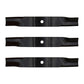 Set of 3 Mower blades Fits Kubota ZG23, ZG127E, ZG127S, ZG2354, Z125
