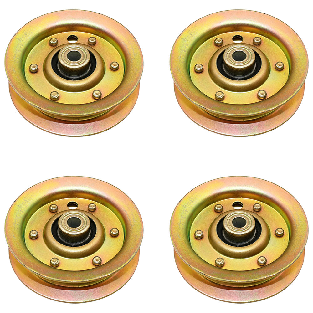 Qty 4: Flat Idler Pulleys  Fits Husqvarna Replaces 532 13 14-94