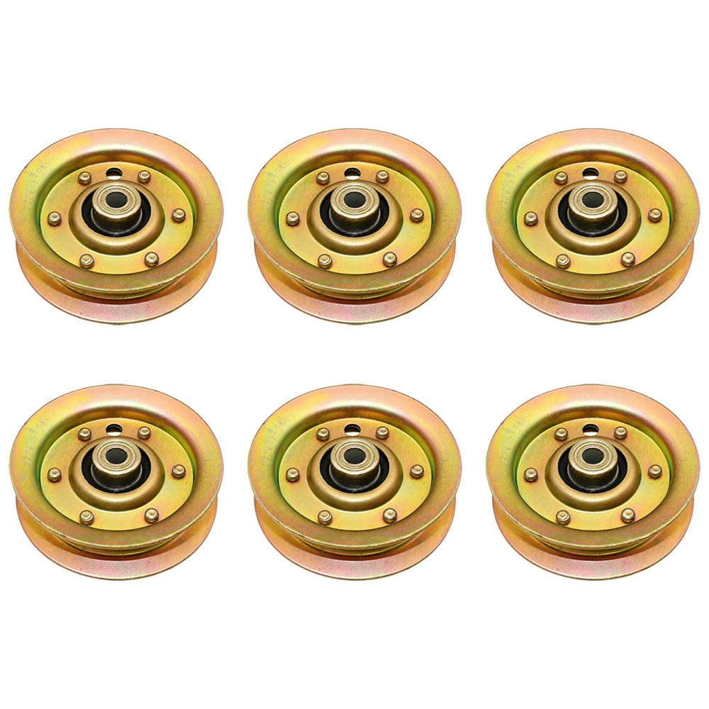 Qty 6: Flat Idler Pulleys  Fits Husqvarna Replaces 532 13 14-94