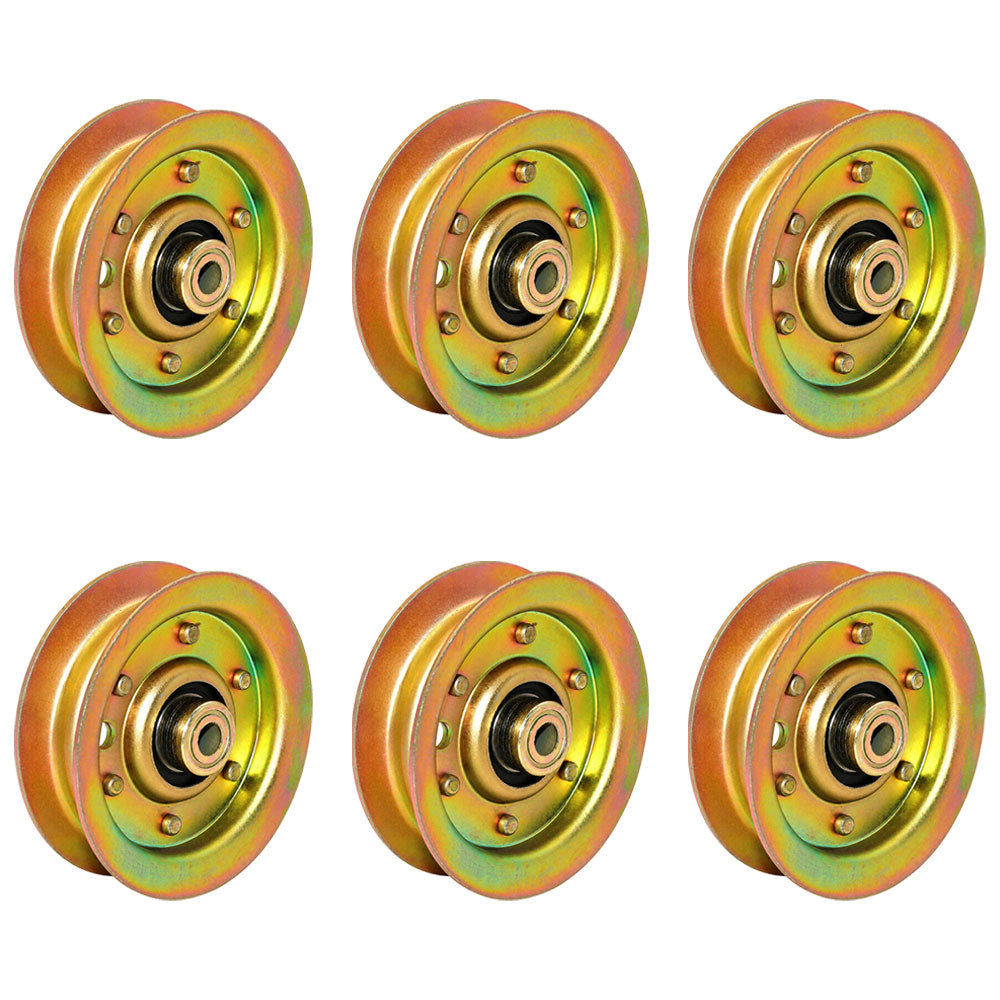 Qty 6: Flat Idler Pulleys  Fits Husqvarna Replaces 532 13 14-94