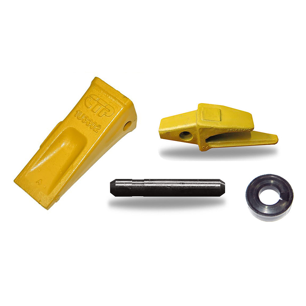 Excavator Bucket Adapter & Standard Dirt Tooth w/ Pin 3G6304 1U3302 1.25" Lip