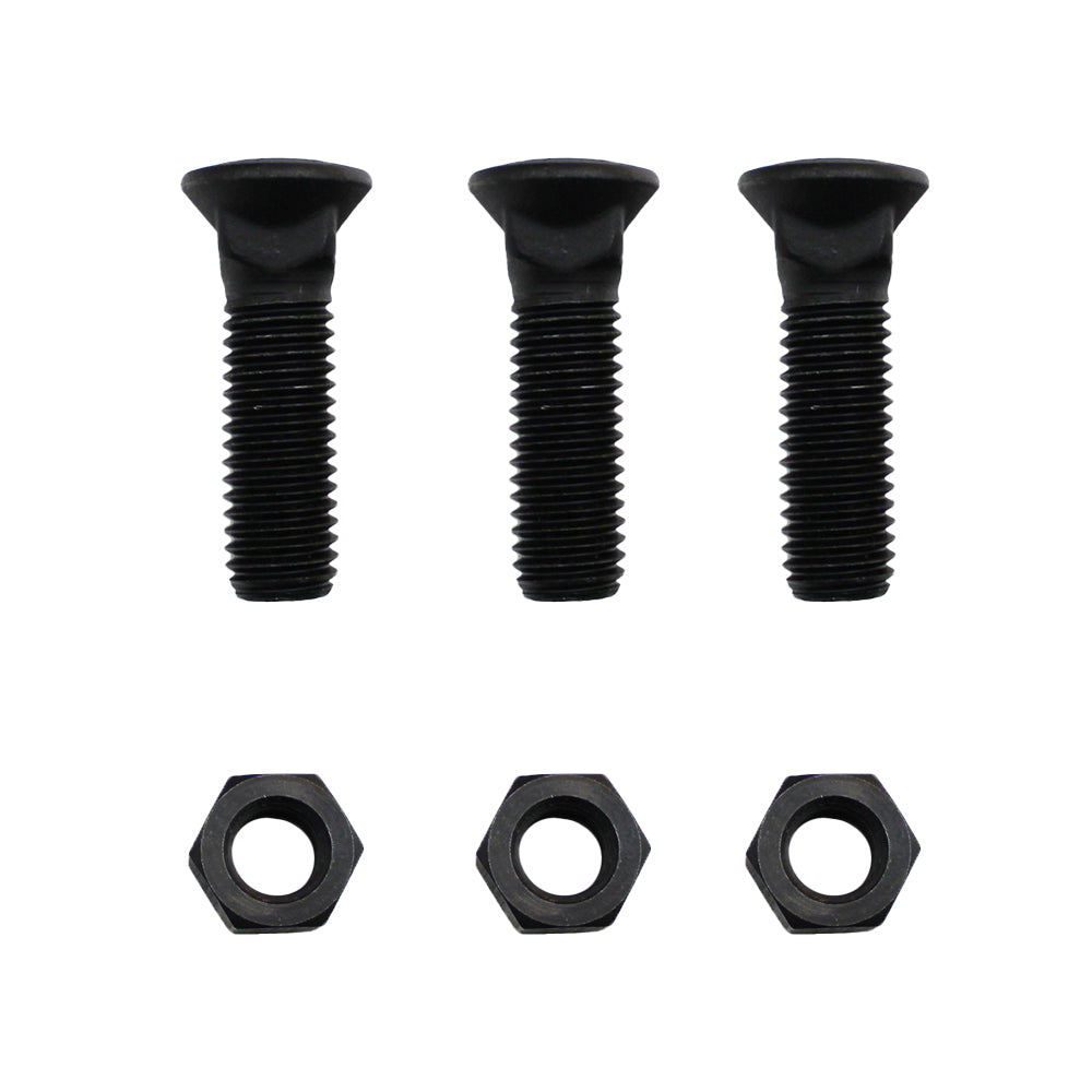 (3) Plow Bolt and Nut fits Blades / Cutting Edges 5/8-11x2 1/4 Grade 8 Dome Head