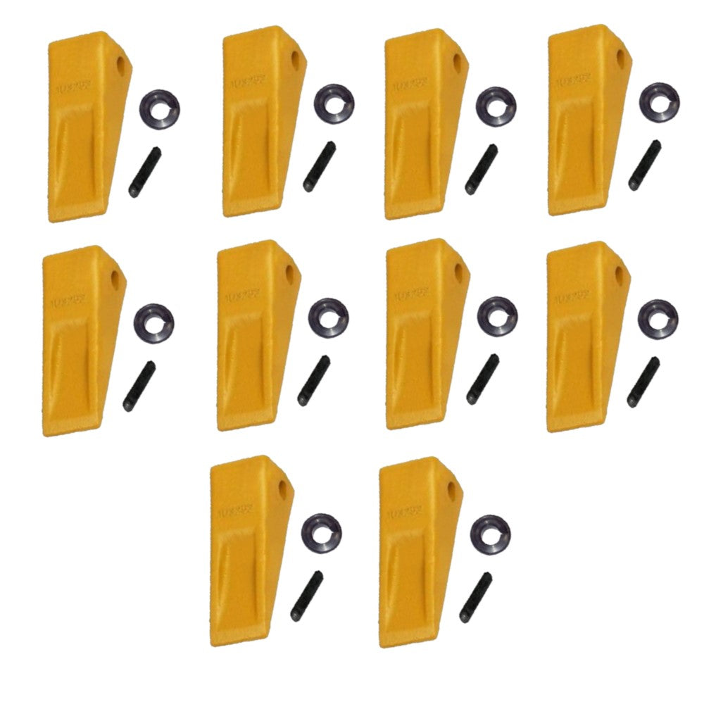 10 PK 1U3252 Bucket Tooth & 9J2258 Pins, 8E6259 Retainer Fits CAT J250