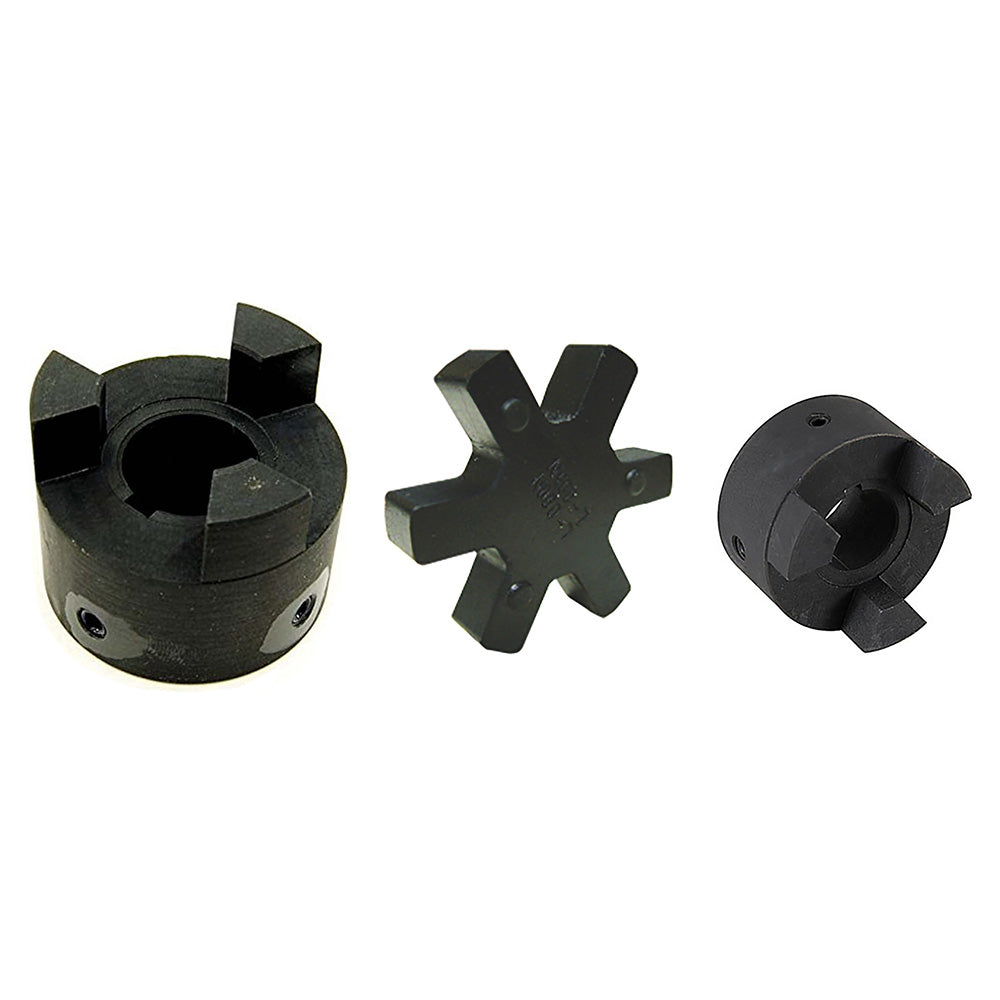 5/8" to 1" L095 Flexible 3-Piece L-Jaw Coupling Coupler Set & Rubber Spider