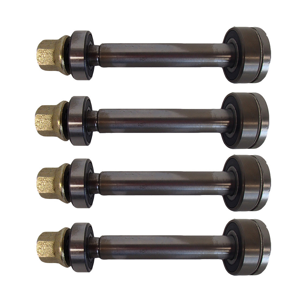 (4) Aftermarket Replacement Spindle Shafts Includes Bearings and Nut 532137646