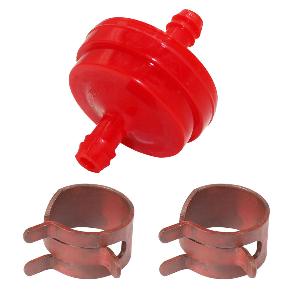 1 Fuel Filter and 2 Hose Clamps Fits Scag Replaces 48057-02