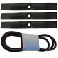 Blade Belt Kit Combo Set 54" Deck Fits John Deere 425 445 455 Mowers