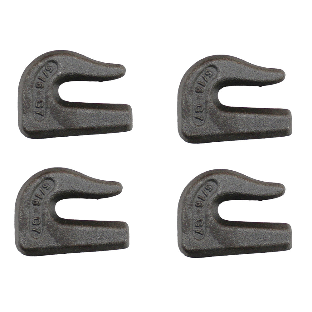 4 Weld On Grab Chain Hooks 5/16" G70 WLL 4,700 Bucket Trailer Rigging 0900103