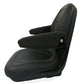 Black Seat w/Flip Up Armrests & Seat Rails Fits John Deere Replaces AM107759
