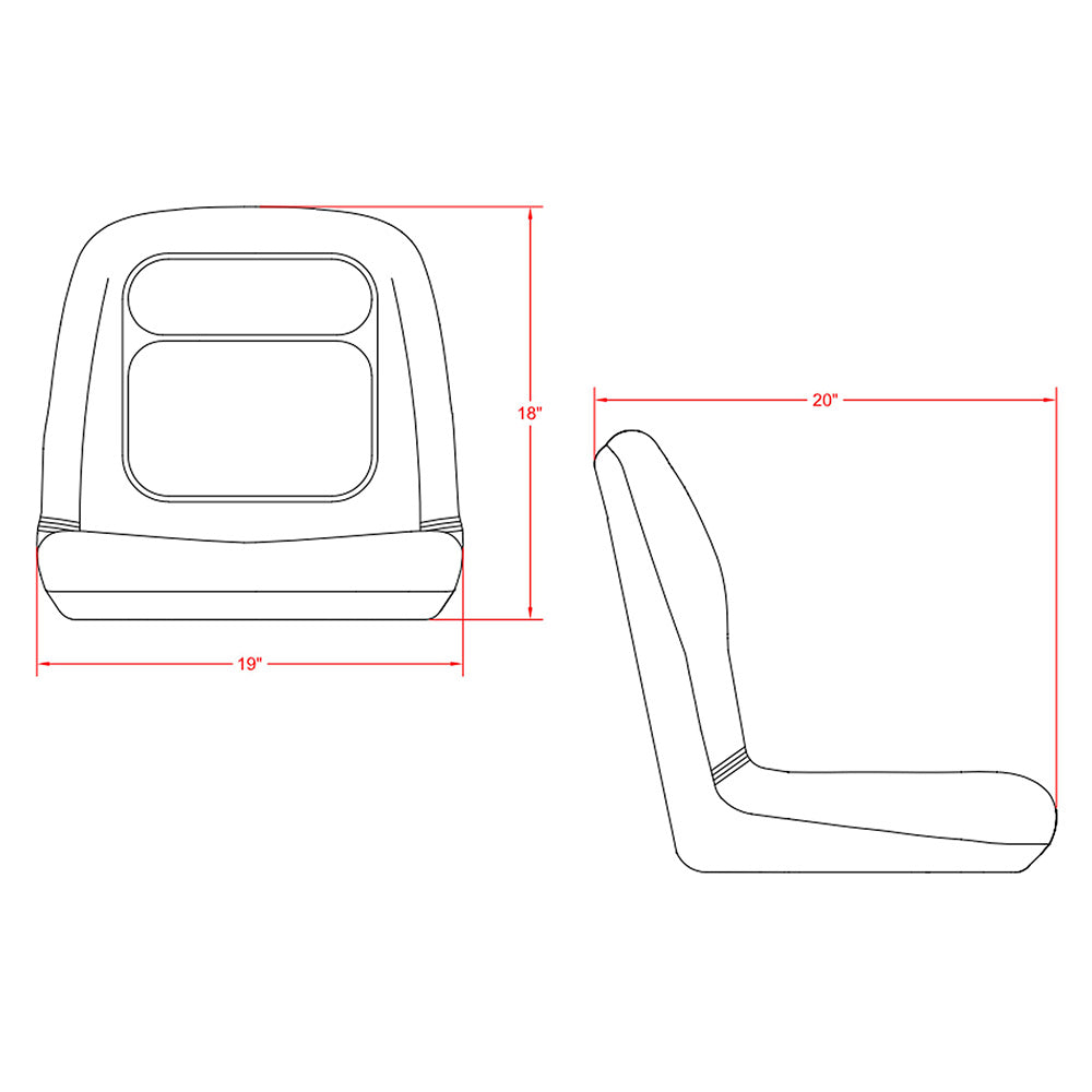 High Back Seat, Black Vinyl