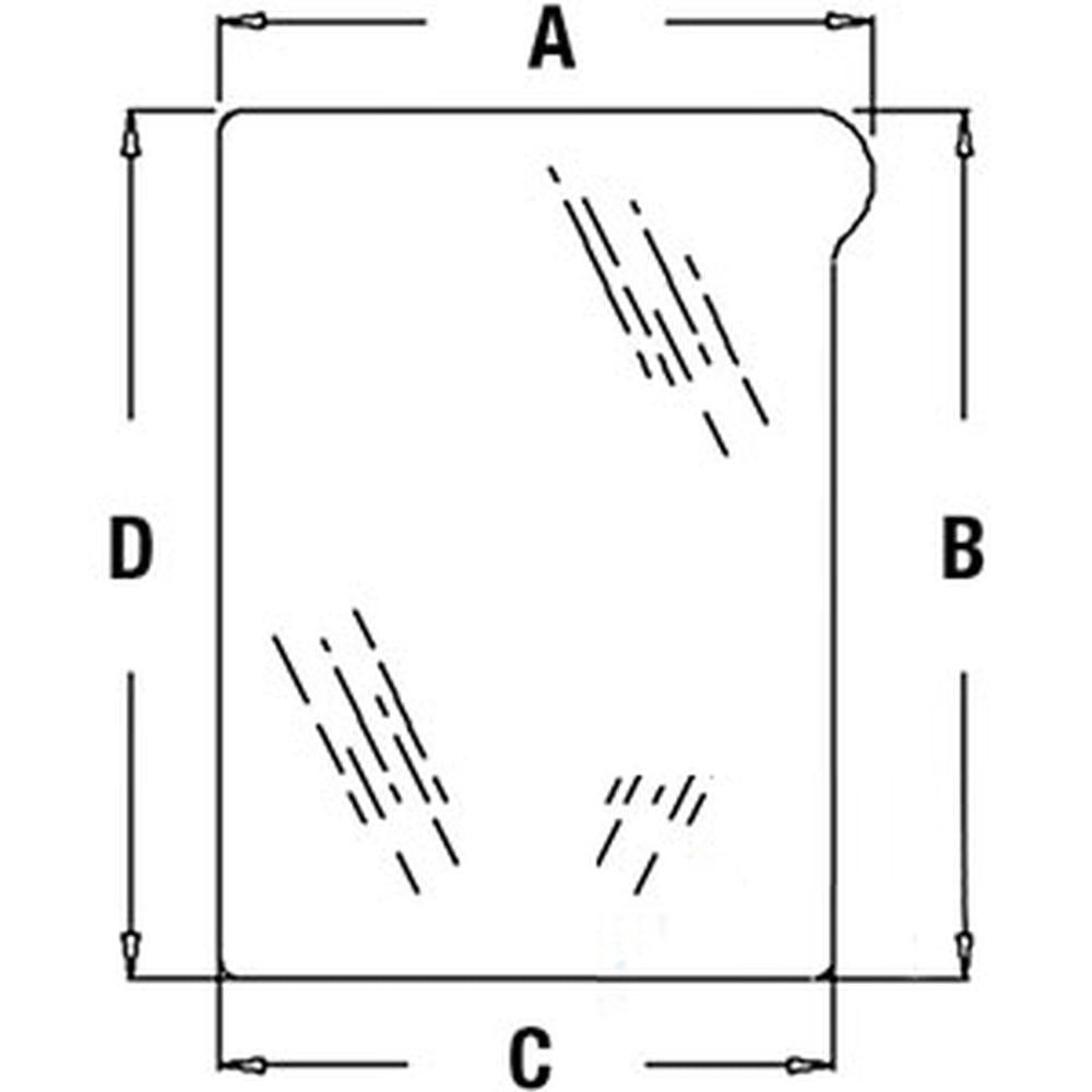 L151753 RH Lower Windshield Glass Fits John Deere 6120 6130 6215 6220 6230