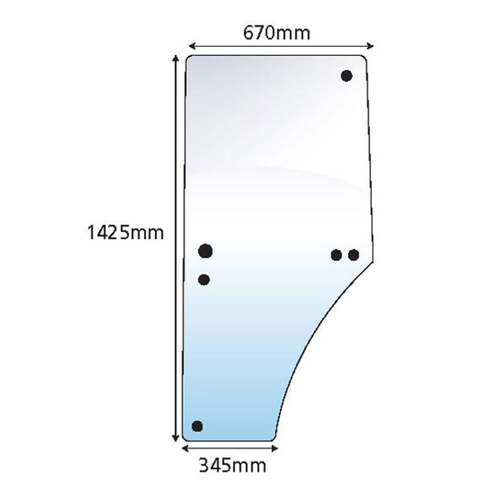 Cab Glass - Left Hand Door Fits John Deere 6200 6300 6310 6400 6410 7520 L169102