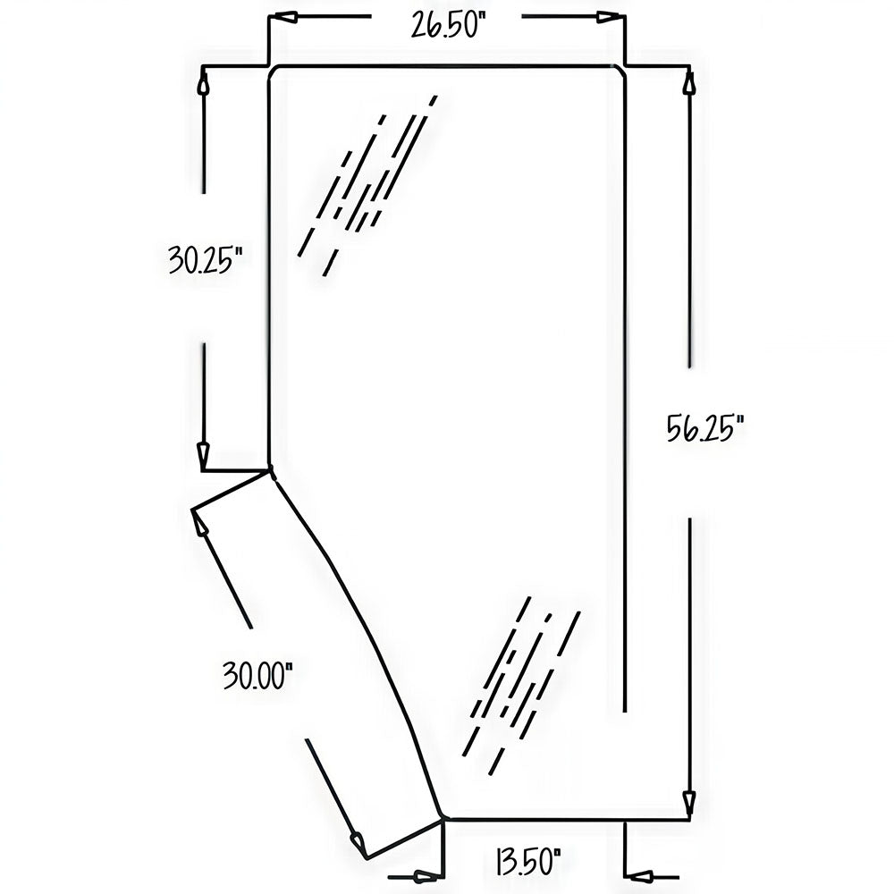 Fits John Deere Parts RH DOOR GLASS L169103 6510 (European), 6506 (European), 65
